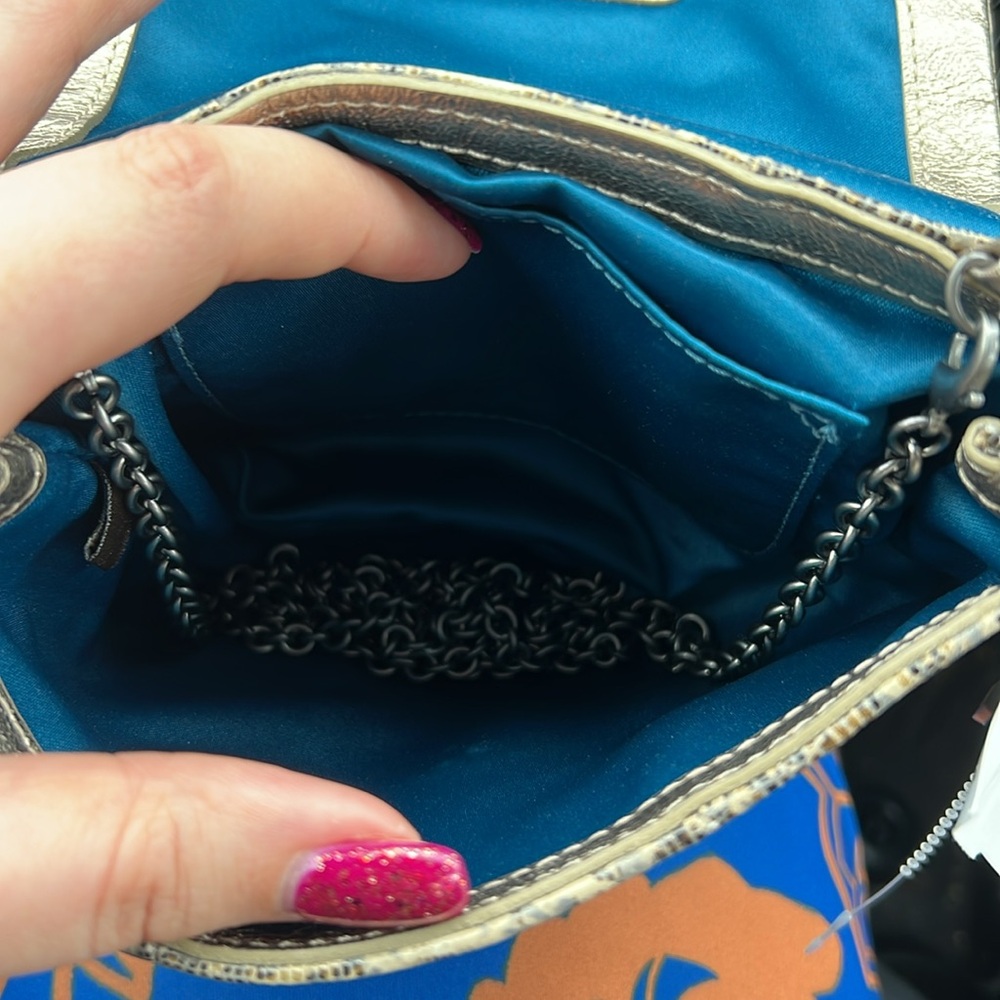 Coach Kristin Crossbody Bag In Brown Embossed Python Leather - Picture 7 of 9